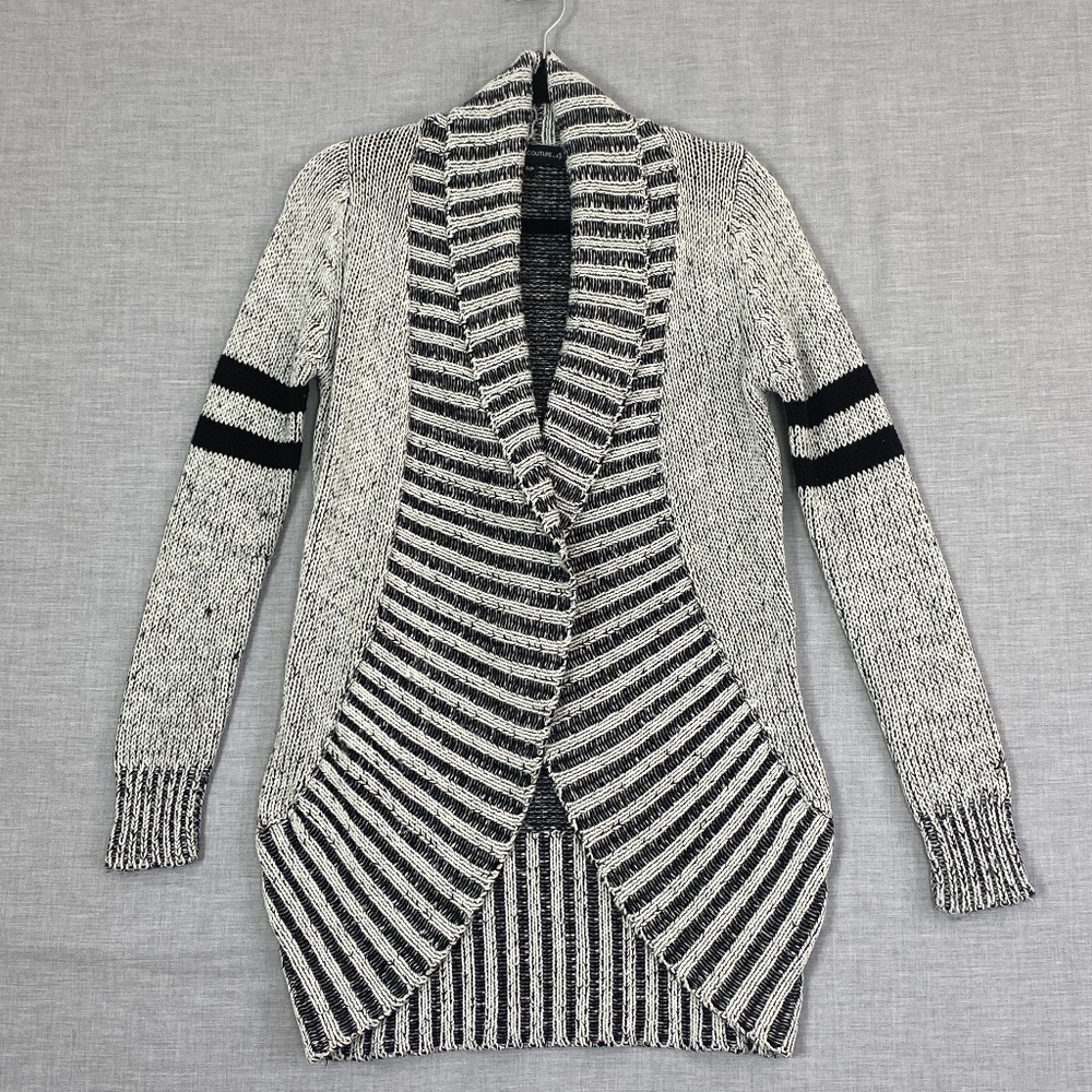 Candy Couture Open Front Cardigan Sweater Sz Small Long Sleeve Curved